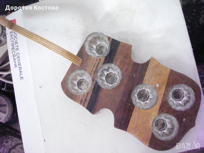 Стар комплект чаши с цигулка, снимка 1