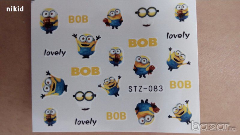 083 миньоните ваденки водни стикери за нокти маникюр, снимка 1