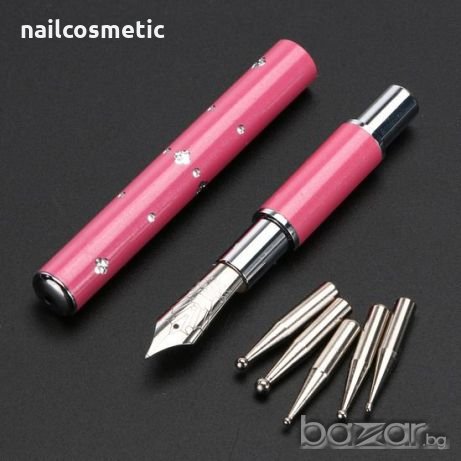 Писец с 5 накрайника за декорации на маникюр, снимка 1