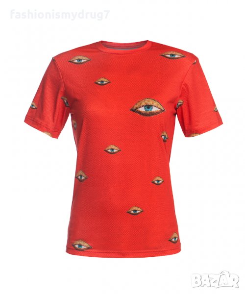 Ckfs Тениска в пъстър цвят с апликации, снимка 1