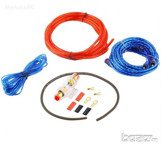 Комплект кабели за авто музика 8ga 60 amp 600W, снимка 1