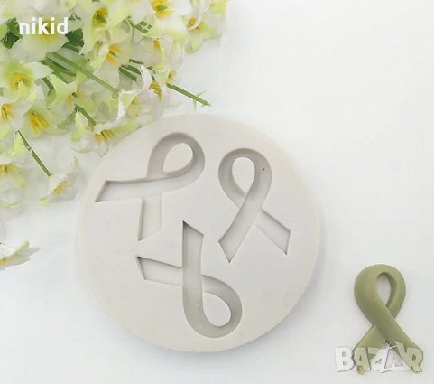 3 ленти символ Рак на Гърдата силиконов молд форма фондан шоколад гипс декор украса, снимка 1
