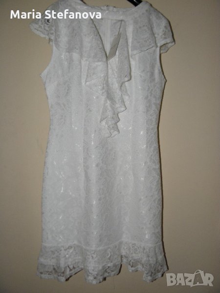Дантелена нежна рокля в бяло, снимка 1