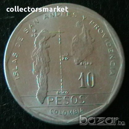 10 песо 1981, Колумбия