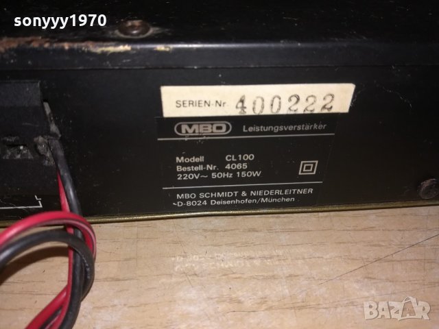 mbo cl100 stereo power amplifier-made in korea, снимка 17 - Ресийвъри, усилватели, смесителни пултове - 21580349