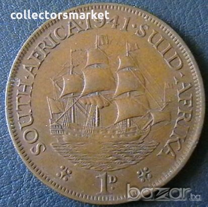 1 пени 1941, Южна Африка, снимка 1