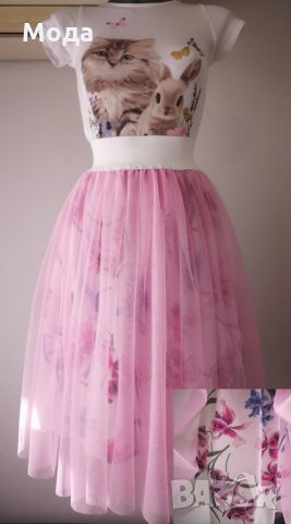 Пола от мек тюл с цветна подплата ПО ВАШИ РАЗМЕРИ Ново!, снимка 4 - Поли - 26150428