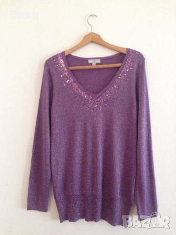 Блуза с ламе и мъниста, снимка 5 - Блузи с дълъг ръкав и пуловери - 23684788