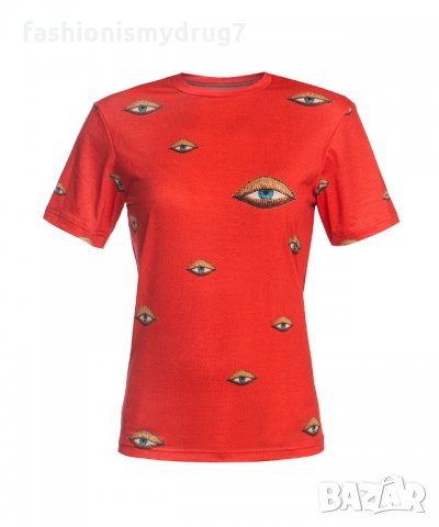 Ckfs Тениска в пъстър цвят с апликации, снимка 1