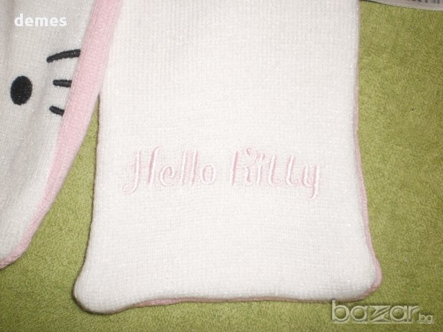 Детско шалче Hello Kitty в розово и бяло, снимка 3 - Шапки, шалове и ръкавици - 8586089