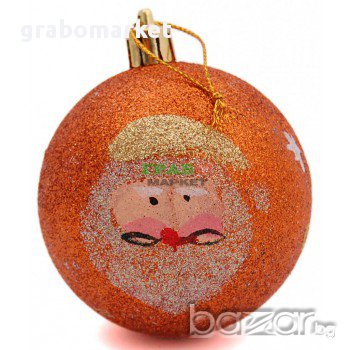 Блестящи коледни топки с цветни декорации за окачване на елха., снимка 1