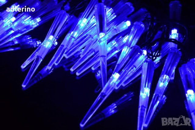 Зимна украса, ЛЕД гирлянда - Ледени висулки, коледна украса, с трафо, синя, снимка 2 - Декорация за дома - 25043417