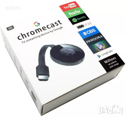 Google Chromecast 2, HDMI 4K пълен HD, Android, IOS, Wi-Fi, снимка 2 - Приемници и антени - 25941496