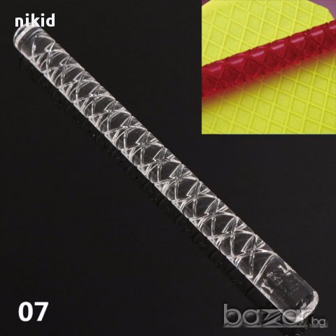 квадрати ромб Прозрачна релефна текстурна точилка за фондан украса торта сладки