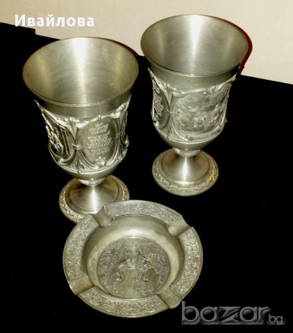 Vintage  Бокали (Германия ) SKS Zinn 95%, снимка 4 - Други стоки за дома - 13659213