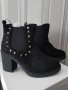 Дамски боти, в черно с дебел ток - размер 36 и 40 Нови, снимка 2
