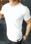 Бяла мъжка тениска с къс ръкав, снимка 1 - Блузи - 13951313
