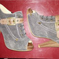 дънкови обувки на висок ток, снимка 1 - Дамски обувки на ток - 11683103