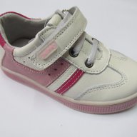 Спортни обувки естествена кожа Чипо бяло/розово, снимка 1 - Детски маратонки - 17523317