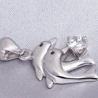 Дамско сребърно колие с формата на делфин Модни аксесоари 2017 посребрен, снимка 17 - Колиета, медальони, синджири - 19479839