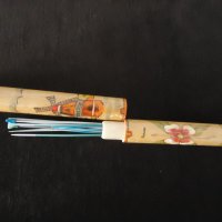 Стар Дървен калъф рисуван с пирограф за игли за плетене(куки), снимка 6 - Други стоки за дома - 20715874
