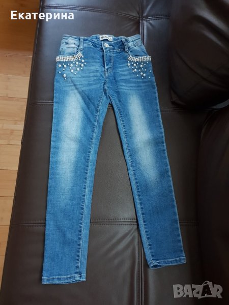 Дънки с перли 10г.134см, снимка 1