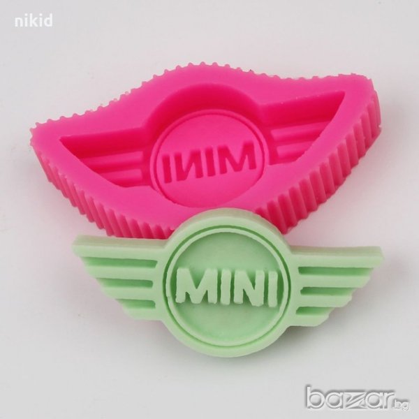 Мини Купър Mini Cooper лого на кола автомобил силиконов молд форма фондан шоколаф гипс украса декор , снимка 1