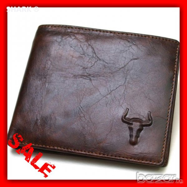 ТОП !!! мъжки портфейл от естествена волска кожа billfold wallet men's vintage retro style cowhide  , снимка 1