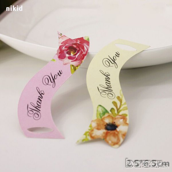 Thank You Благодаря тагове табелки 50 бр за подарък събитие повод ръчна изработка, снимка 1