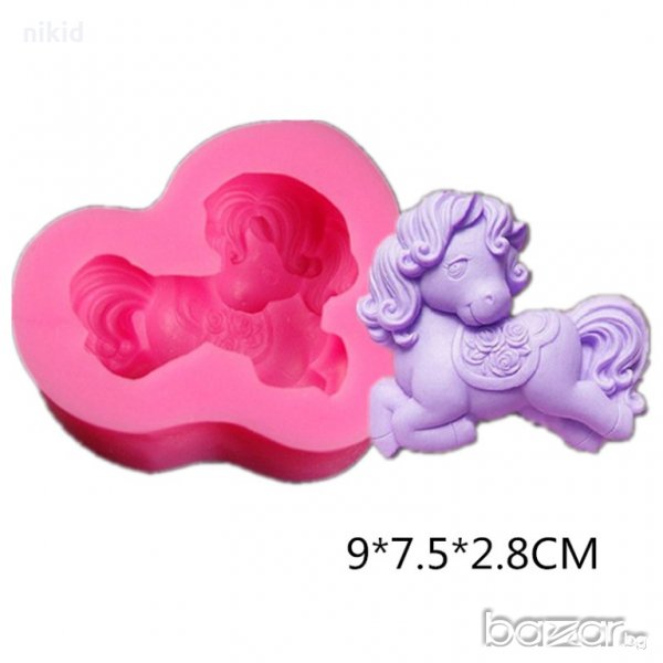  3D сладко конче пони калъп силиконов молд форма за фондан украса торта декорация сапун гипс шоколад, снимка 1