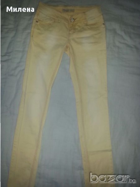 Дамски дънки в пясъчно жълто, снимка 1