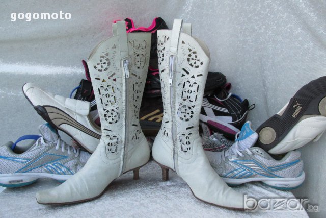 летни ботуши Laura Bellariva original White Summer Boots, N-37, естествена кожа,GOGOMOTO.BAZAR.BG®, снимка 5 - Дамски обувки на ток - 17046841