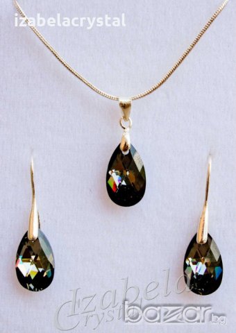Комплект Сваровски ”pear-shaped'' Crystals from SWAROVSKI ®, снимка 4 - Бижутерийни комплекти - 18444434