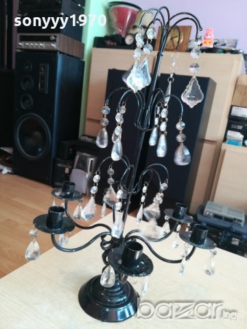 немски свещник с висулки-метален-55х35см-внос швеицария, снимка 5 - Антикварни и старинни предмети - 20892036