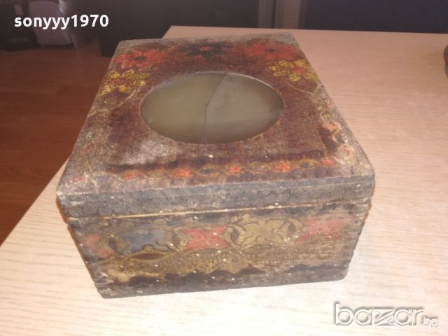 антика-старинна кутия за стена-19х15х9см, снимка 13 - Антикварни и старинни предмети - 20962448