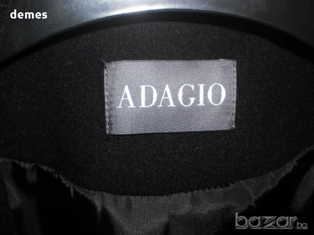 Класическо дамско черно палто ADAGIO, ново, размер ЕU 40 , снимка 3 - Палта, манта - 16477359