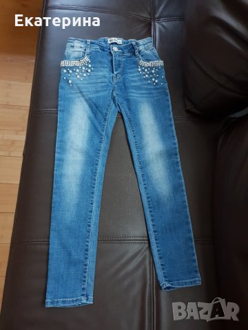 Дънки с перли 10г.134см