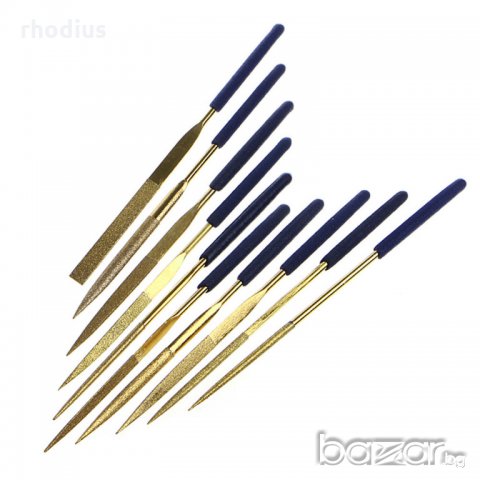 10бр мини диамантени пили със титаниево покритие, снимка 3 - Диамантени и режещи инструменти - 19197456