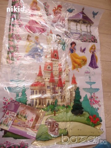 огромен приказен замък с принцеси стикер лепенка самозалепващ за стена и мебел детска стая , снимка 3 - Други - 14173648