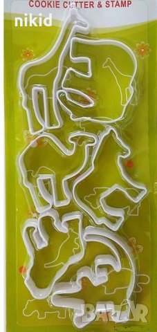 6 животни слон зебра кон камила крокодил горила пластмасови резци форми сладки тесто бисквитки резец