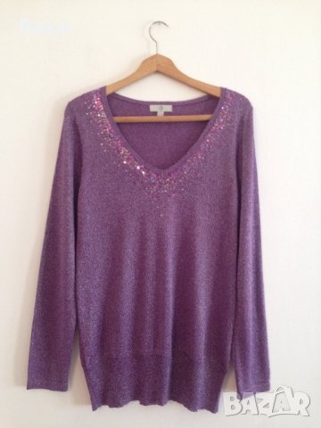 Блуза с ламе и мъниста, снимка 6 - Блузи с дълъг ръкав и пуловери - 23684788