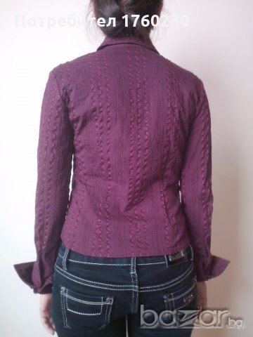 дамска риза в цвят бордо, снимка 4 - Ризи - 19063417