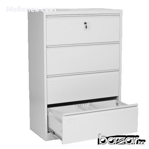 Метален шкаф за папки с четери чекмеджета 132/90/45см