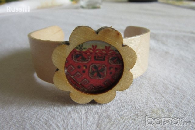 Дървени бижута с българска шевица, снимка 8 - Бижутерийни комплекти - 21426118