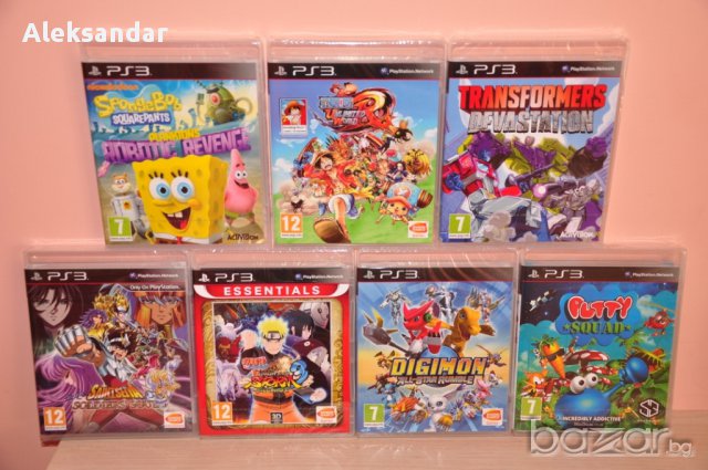 Нови ps3,Spongebob,Transformers,Naruto,Putty,One piece,Saint Seiya,digimon