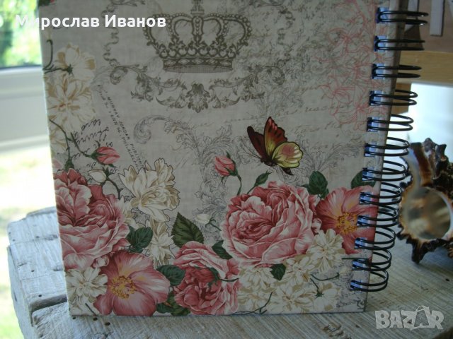 сив тефтер с цветя, снимка 1 - Подаръци за имен ден - 22126226