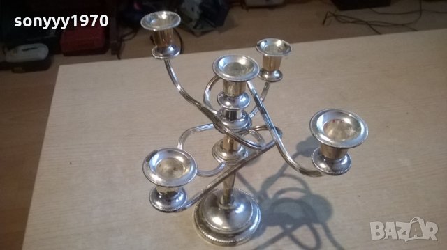 красив свещник за 5 свещи-25х25х20см-внос швеицария, снимка 9 - Колекции - 23991791
