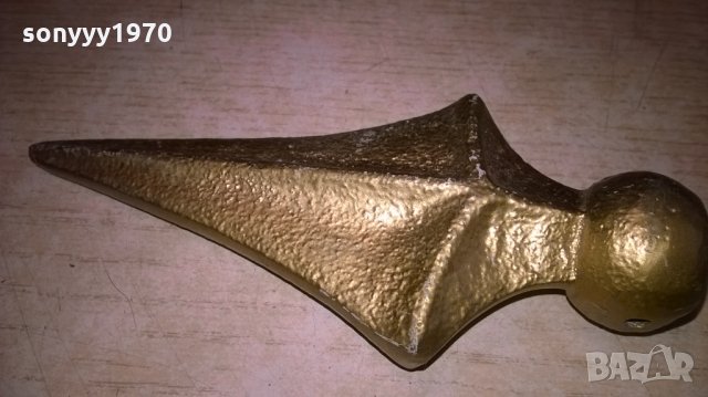 АНТИК-острие за копие или знаме-бронз-13х6х3см, снимка 2 - Колекции - 24742394