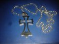 Масивен кръст с верижка изработени от неръждаема стомана, снимка 1 - Колиета, медальони, синджири - 10111357