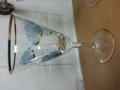 Стари стъклени чаши за вино с златен кант и гравюра, снимка 6